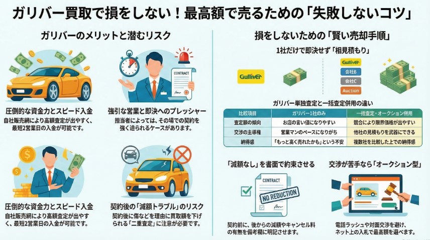 ガリバー車買取の評判・口コミ