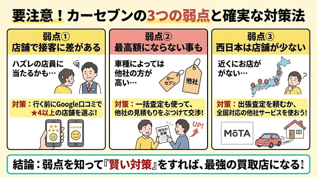 カーセブン車買取の評判・口コミ