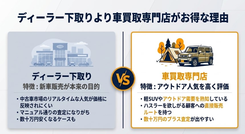 ハスラー5年・7年・10年落ちの買取価格記事ディーラー下取りより買取サービスがおすすめな理由