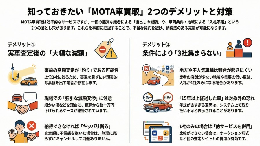 mota車買取のデメリット