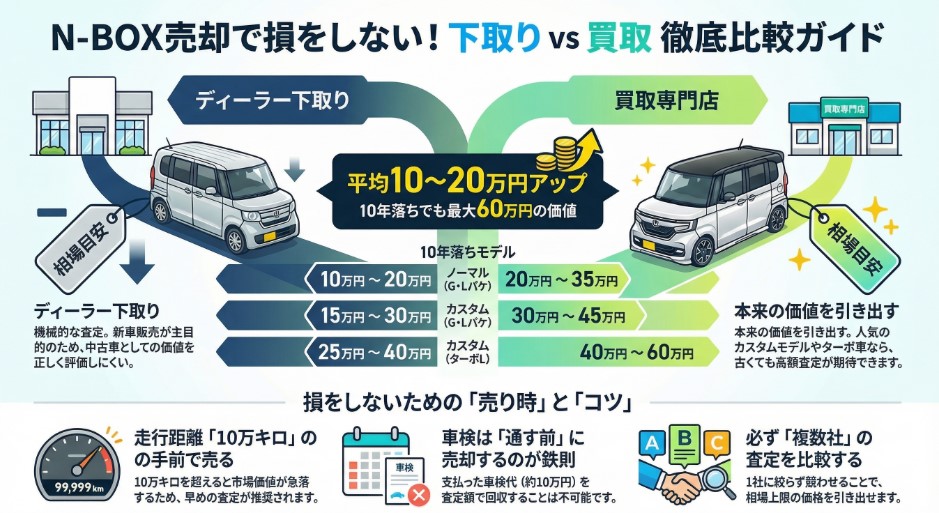 N-BOX10年落ちの下取り価格まとめ