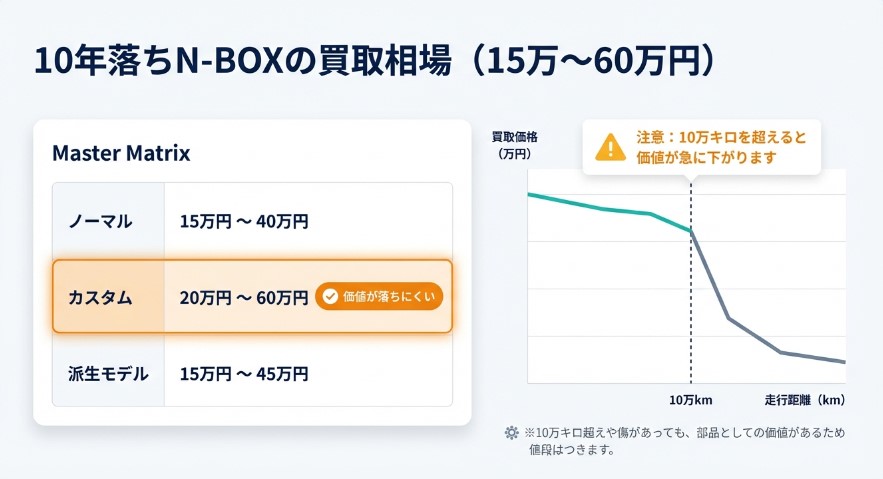 N-BOX10年落ちの下取り価格相場