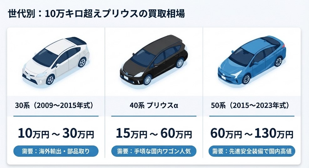 10万キロ超えのプリウスの価格相場