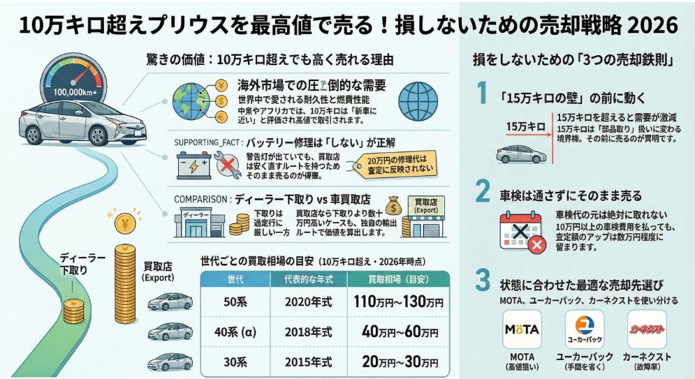 10万キロ超えのプリウスまとめ