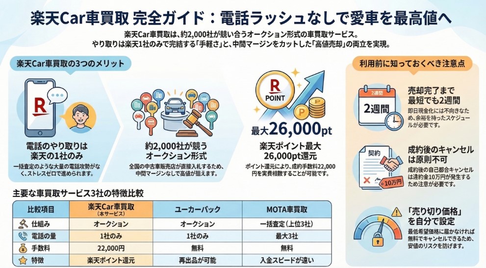楽天Car車買取の評判・口コミ