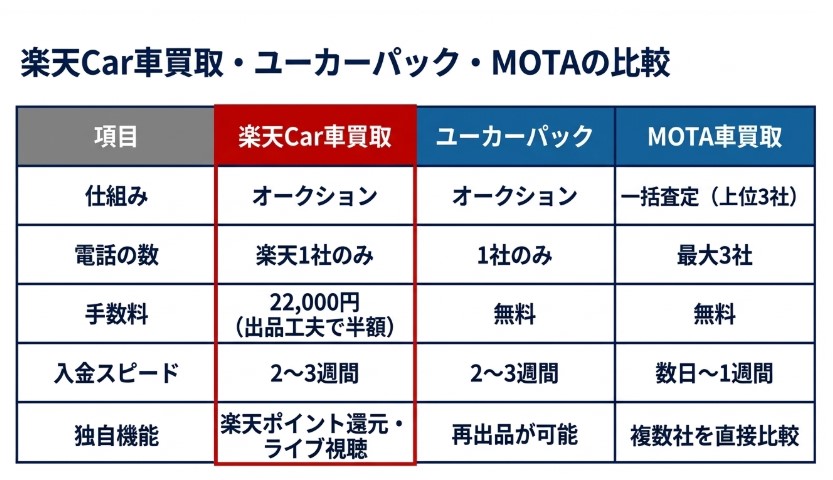 楽天Car車買取の評判・口コミ