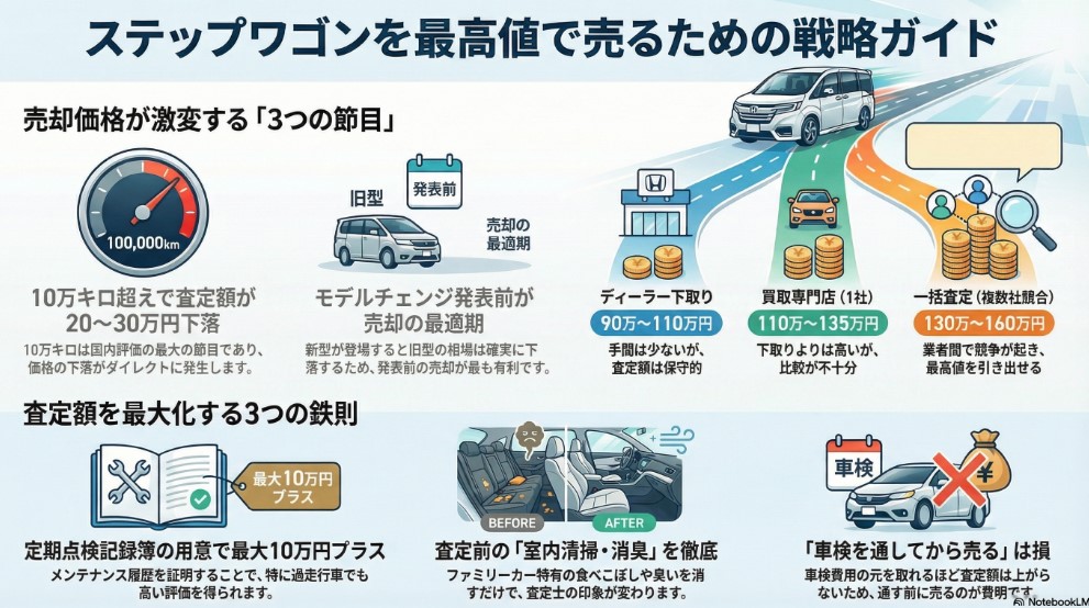ステップワゴンの買取相場や売り時、売り方のまとめ画像