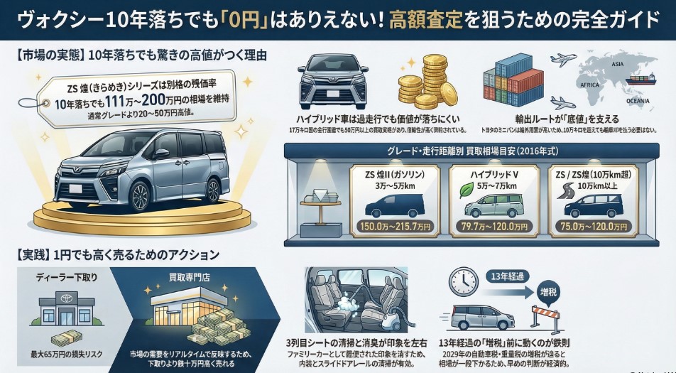 ヴォクシー10年落ちの買取まとめ