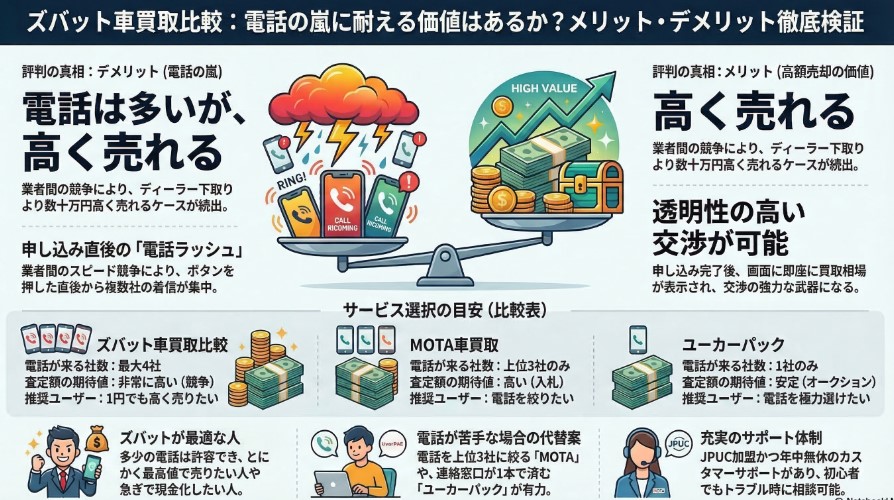 ズバット車買取比較の評判・口コミ