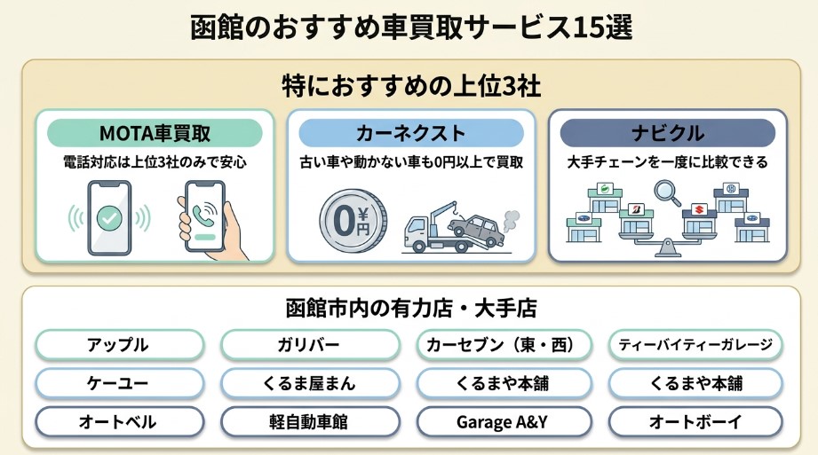 函館で車を売却する際のおすすめ業者15選ランキング記事