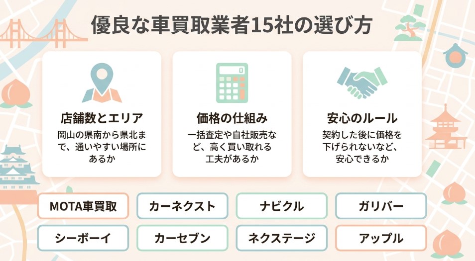 岡山で車を売却する際のおすすめ業者15選ランキング記事