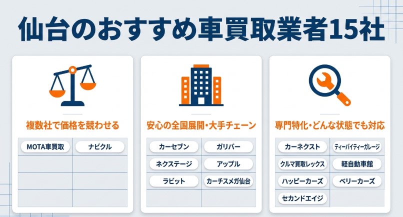 仙台で車を売却する際のおすすめ業者15選ランキング記事