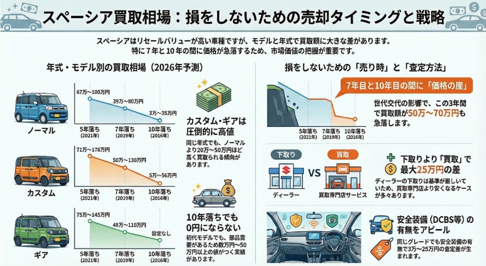 スペーシア5年落ちの売却記事まとめ