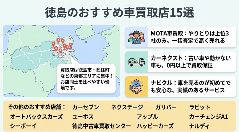 徳島で車を売却する際のおすすめ業者15選ランキング記事
