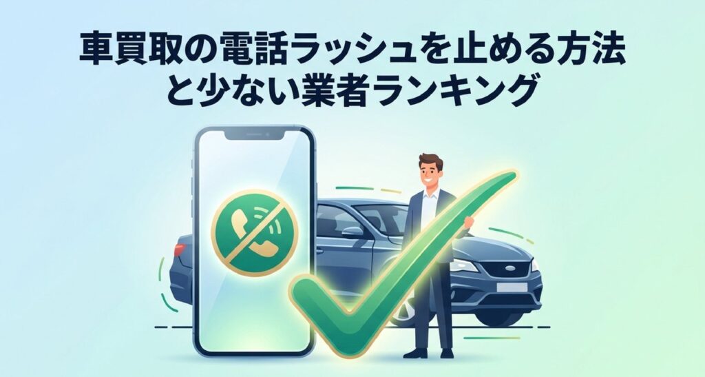 車買取の電話がしつこい時の対処法｜いま止める方法と少ない業者ランキングのアイキャッチ画像