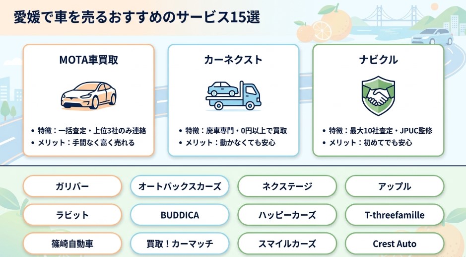愛媛で車を売却する際のおすすめ業者15選ランキング記事