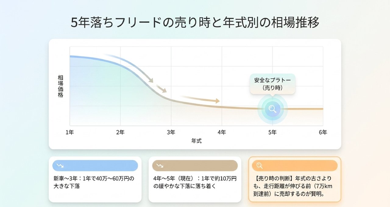フリード10年落ち(2016年式)の買取相場|初代・2代目が混在する切替年についての解説画像