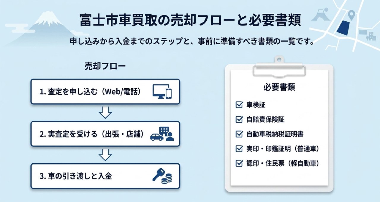 目的別に選ぶ富士市の車買取サービスについての解説画像