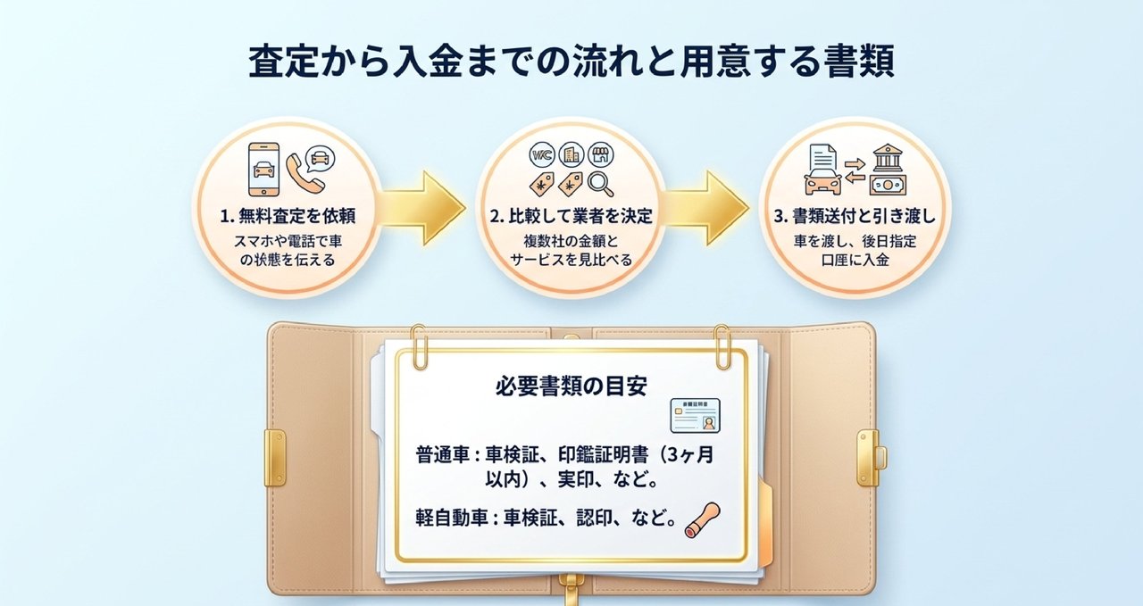 廃車買取を選ぶときの5つの比較ポイントについての解説画像