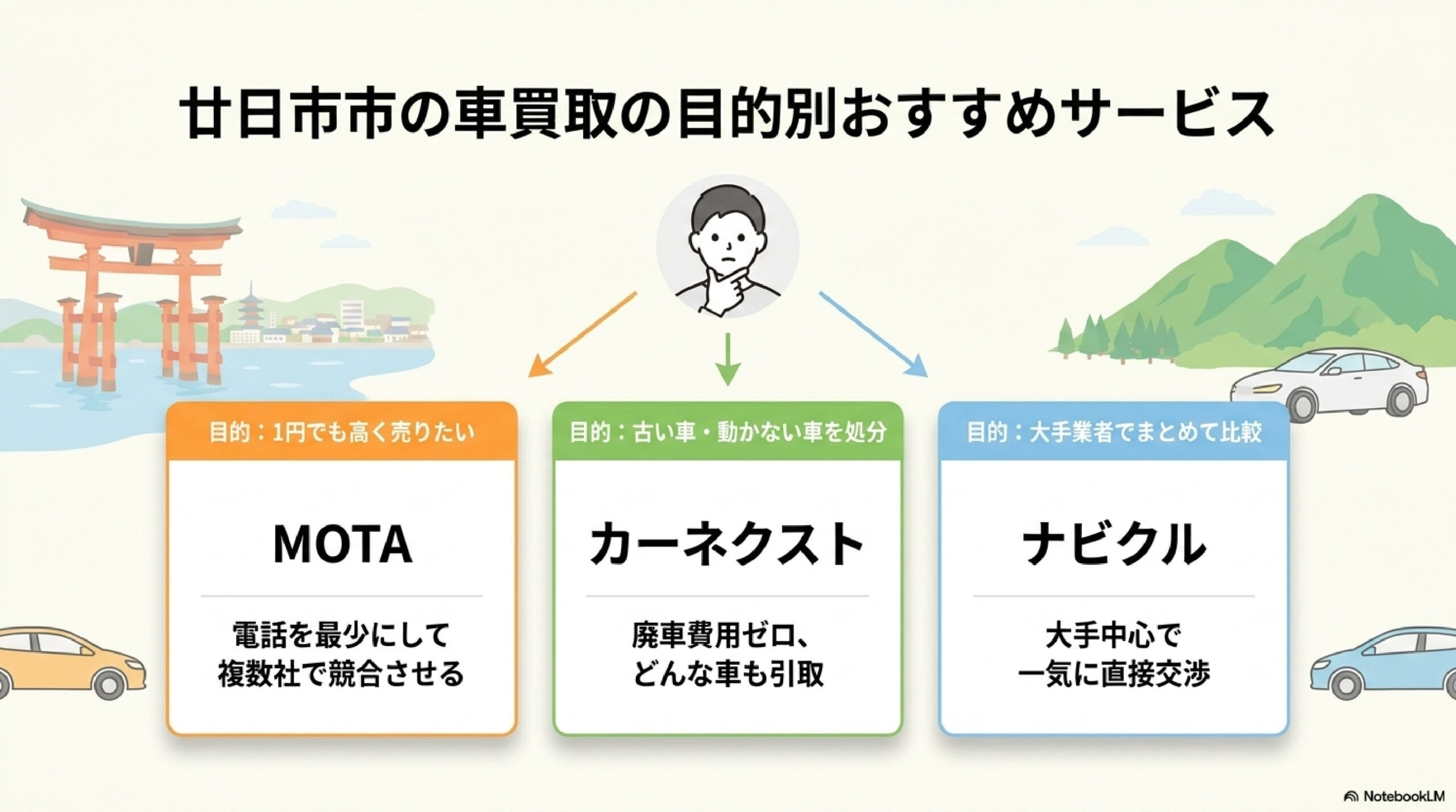 廿日市市の人気車種と買取相場についての解説画像