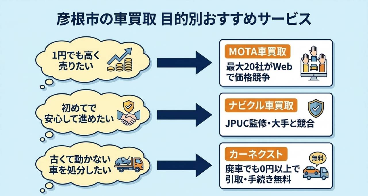 彦根の人気車種と買取相場についての解説画像