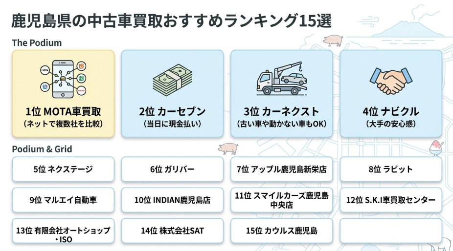 鹿児島で車を売却する際のおすすめ業者15選ランキング記事