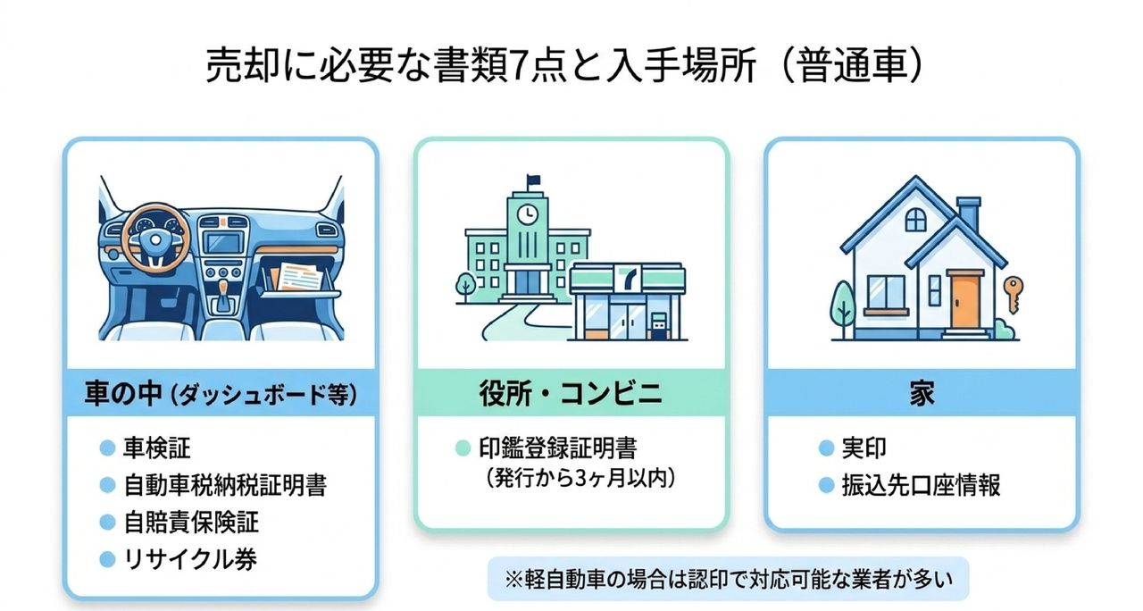 車を売る流れ7ステップ(一括査定を軸に)についての解説画像