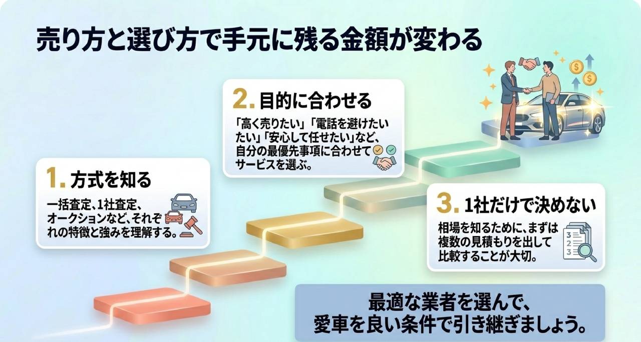 車買取は選んだ業者で数十万円の差が生まれるについての解説画像