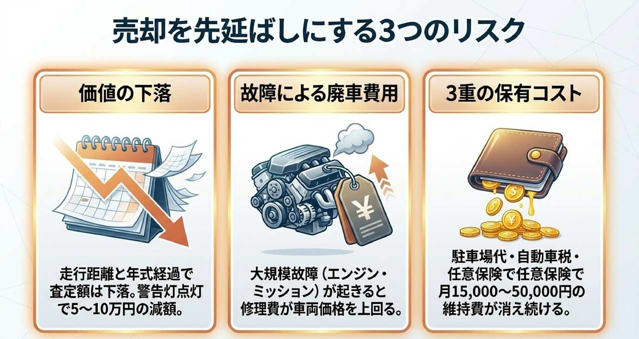 走行距離別の買取相場｜5万・7万・10万kmの境目直前が最大の売り時についての解説画像