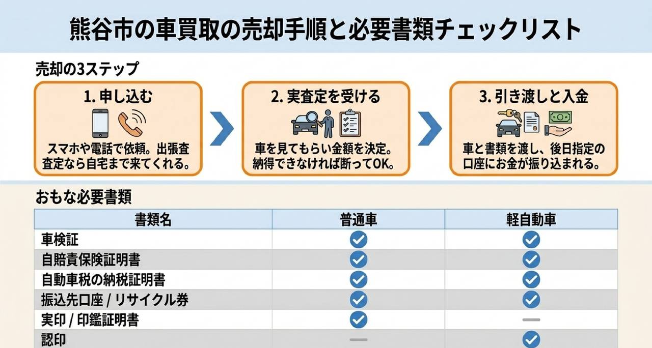 目的別に選ぶ熊谷市の車買取サービスについての解説画像
