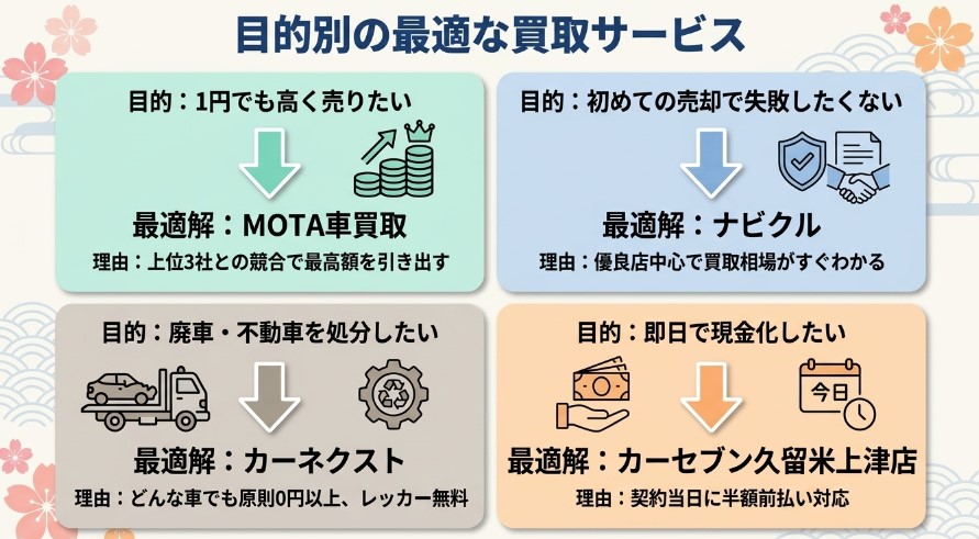 久留米市で車を売却する際のおすすめ業者15選ランキング記事