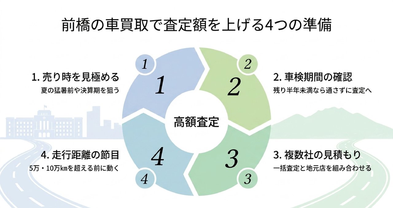 エリア別に探す前橋の車買取店舗一覧についての解説画像