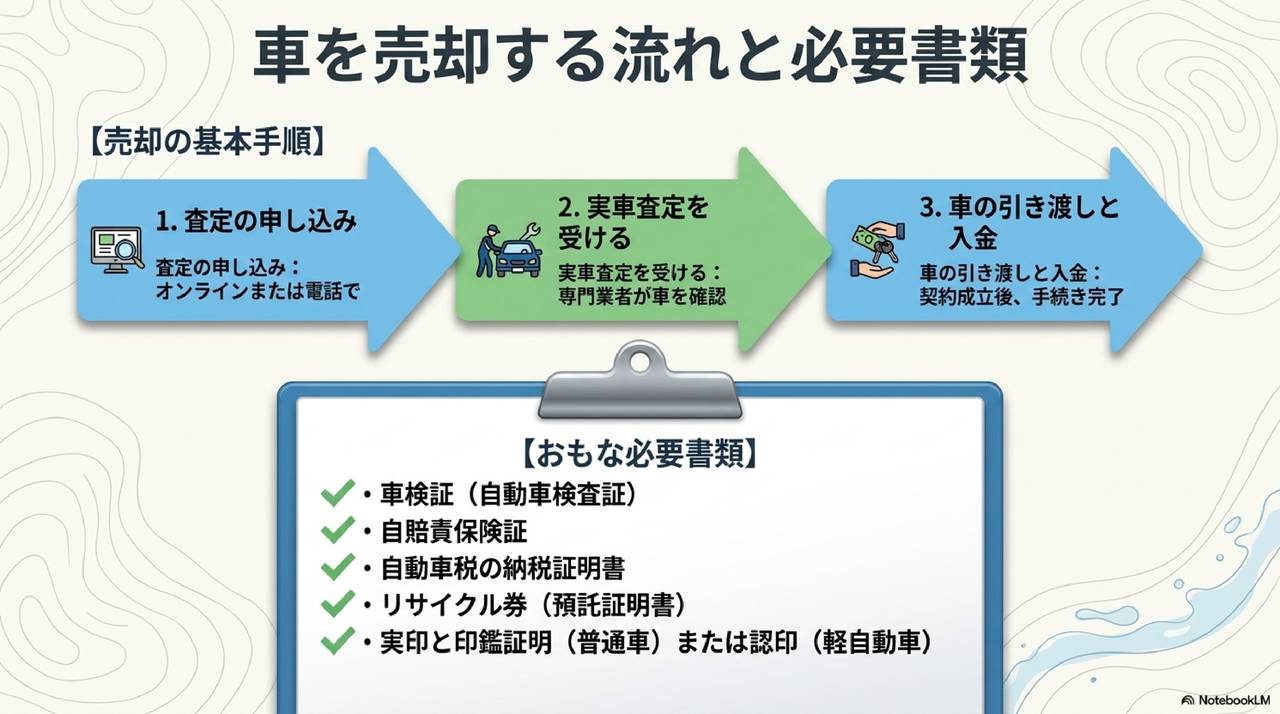売却の流れと必要書類についての解説画像
