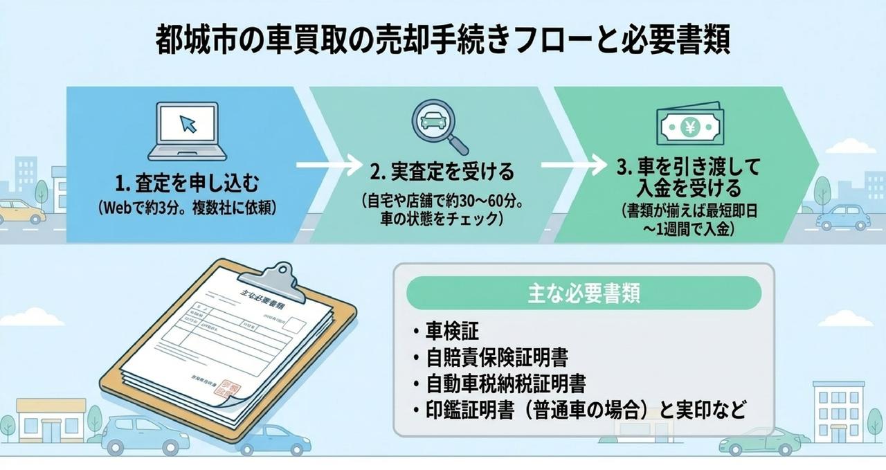 目的別に選ぶ都城市の車買取サービスについての解説画像
