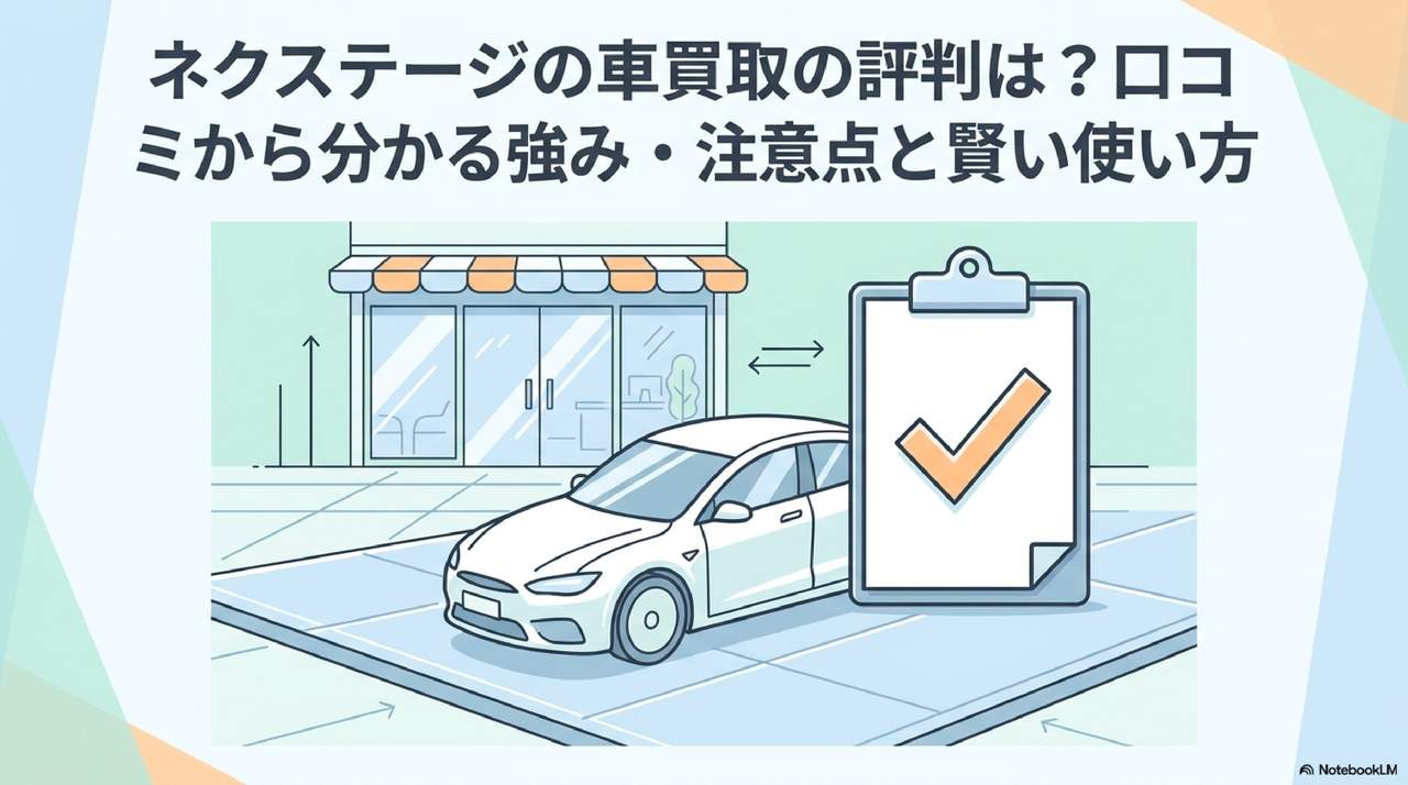 ネクステージの車買取の評判は?口コミから分かる強み・注意点と賢い使い方を解説する記事のアイキャッチ画像