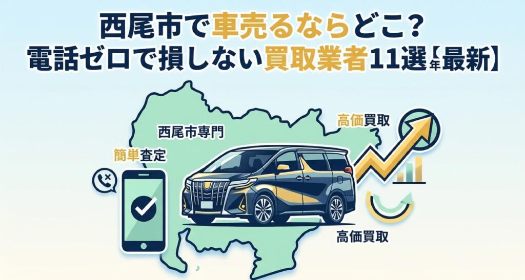 西尾市で車売るならどこ？電話ゼロで損しない買取業者11選【2026年最新】のアイキャッチ画像