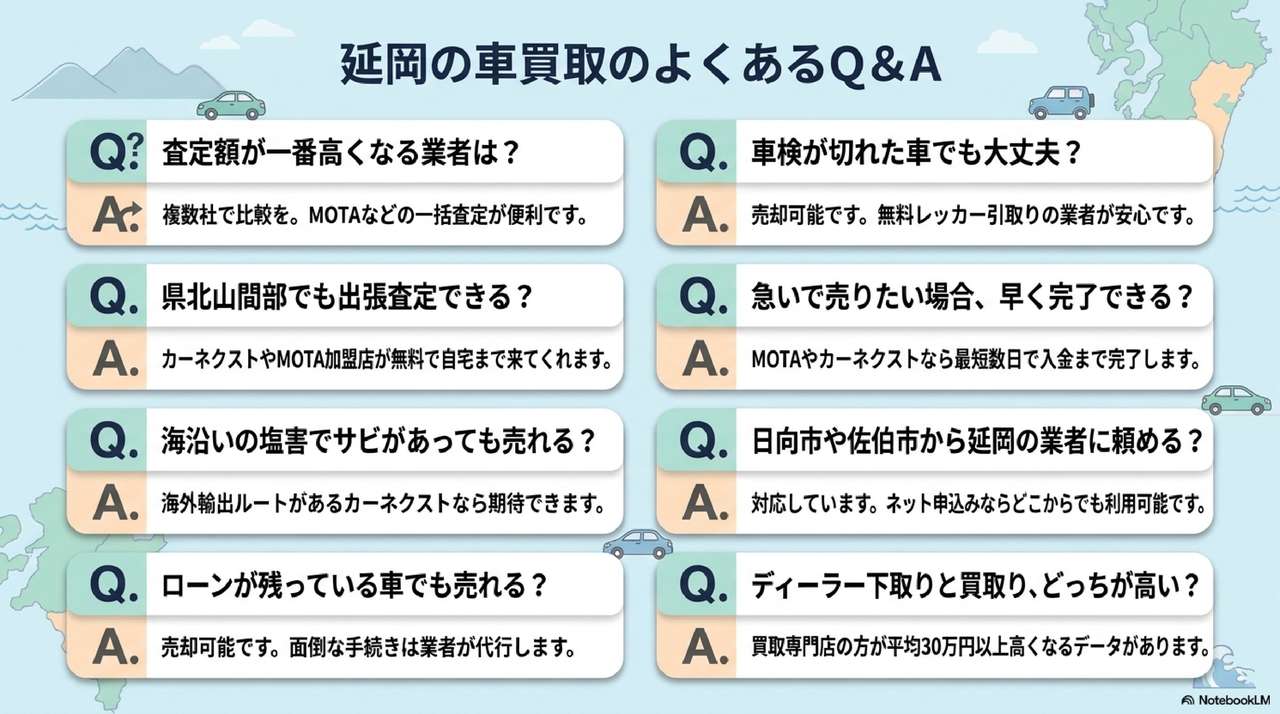 査定前に延岡で確認しておきたい5つの準備についての解説画像
