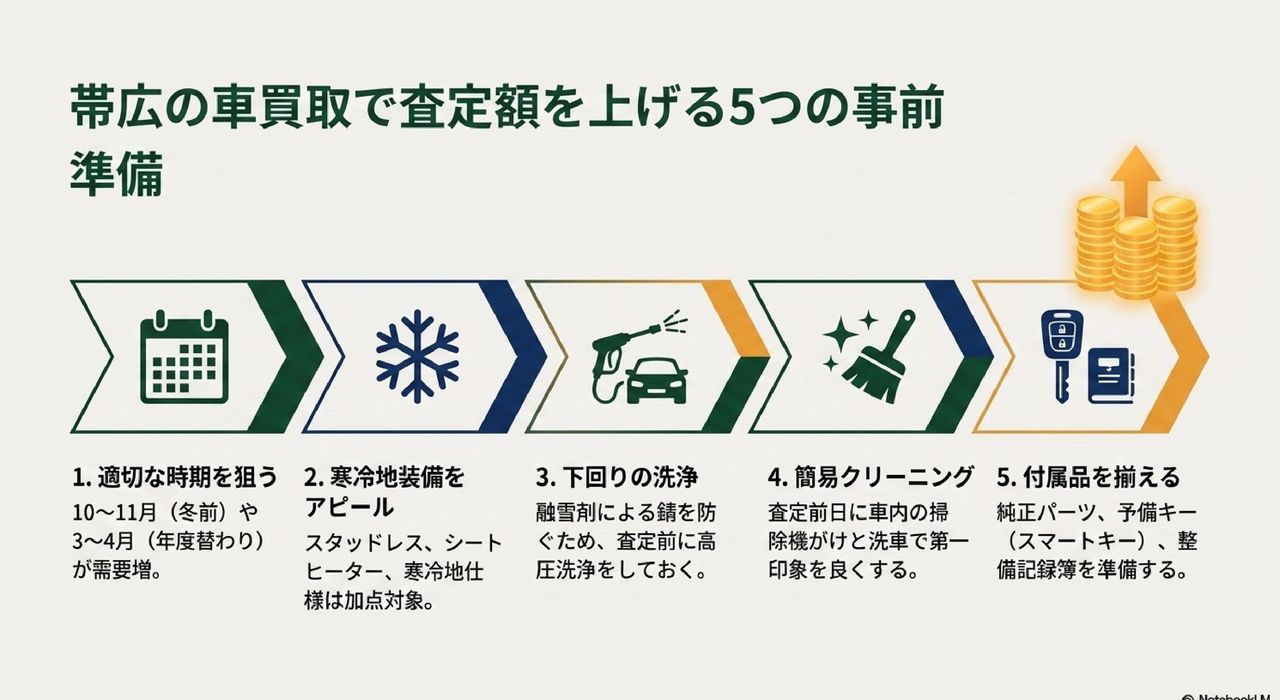 目的別に選ぶ帯広市の車買取サービスについての解説画像