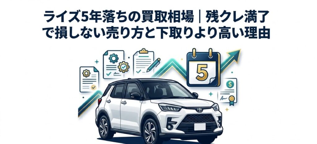ライズ5年落ちの買取相場｜残クレ満了で損しない売り方と下取りより高い理由のアイキャッチ画像