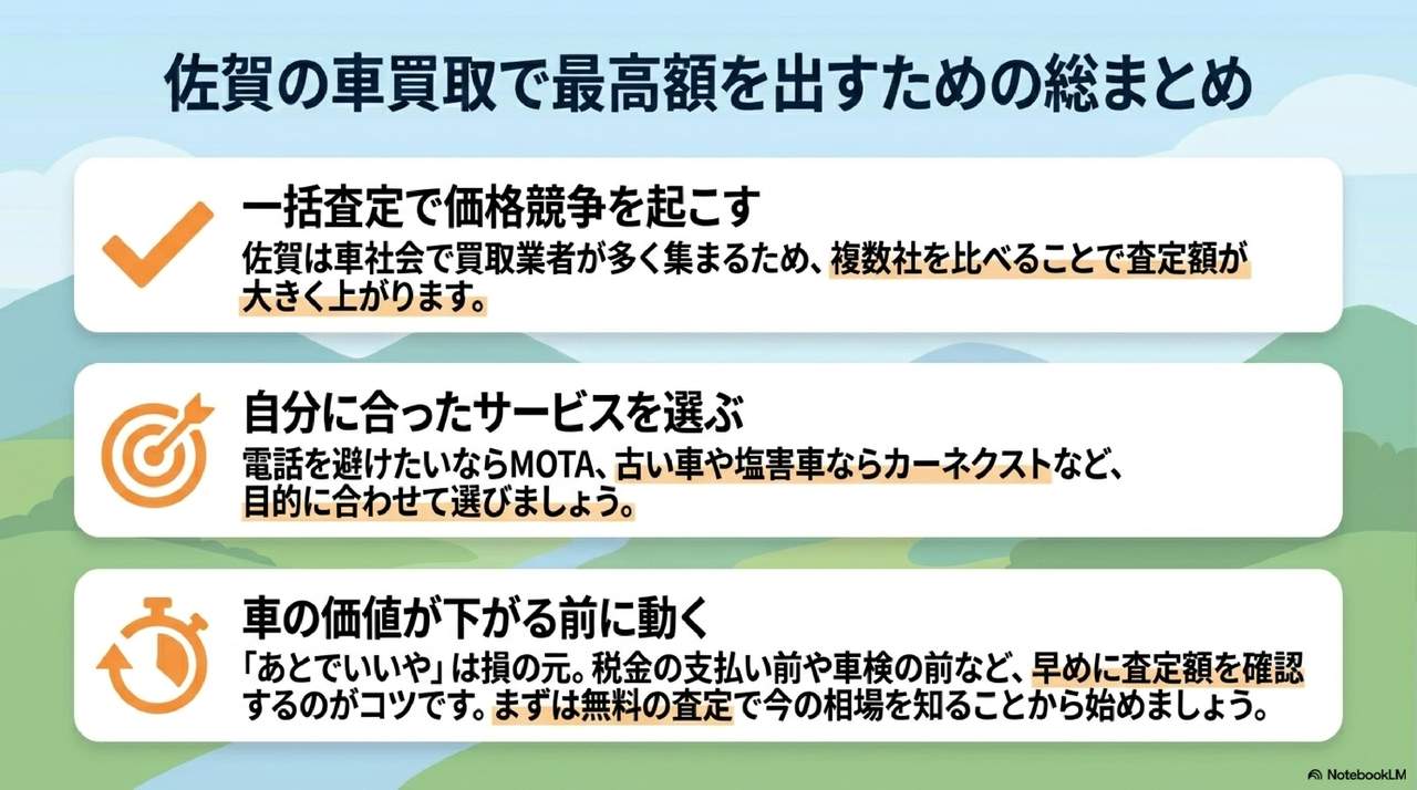 佐賀で愛車を最高額で売るなら一括査定を活用しよう
