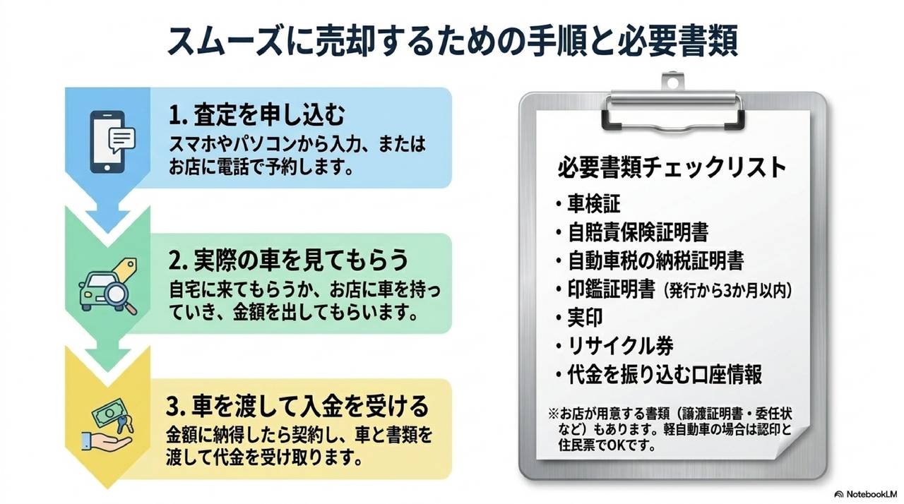 売却の流れと必要書類についての解説画像