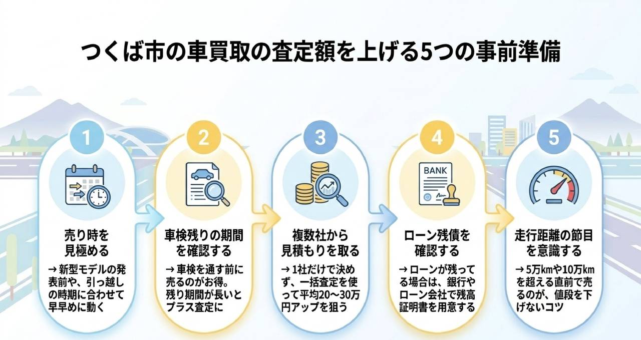 エリア別に探すつくば市の車買取店舗一覧についての解説画像
