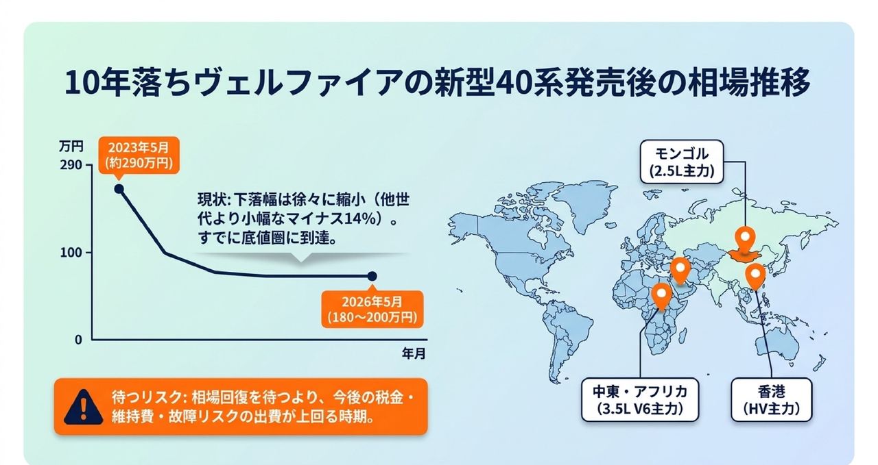 40系新型発売後、30系前期相場はどう動いたかについての解説画像