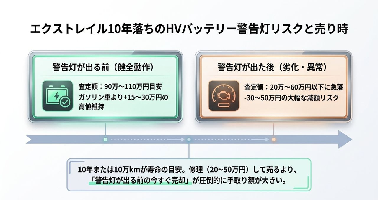 エクストレイルの5年・7年・13年落ち買取相場と比較についての解説画像