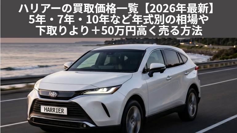 ハリアー7年落ちの買取相場は？2019年式の査定額と3〜13年落ちの値落ちを全網羅のアイキャッチ画像