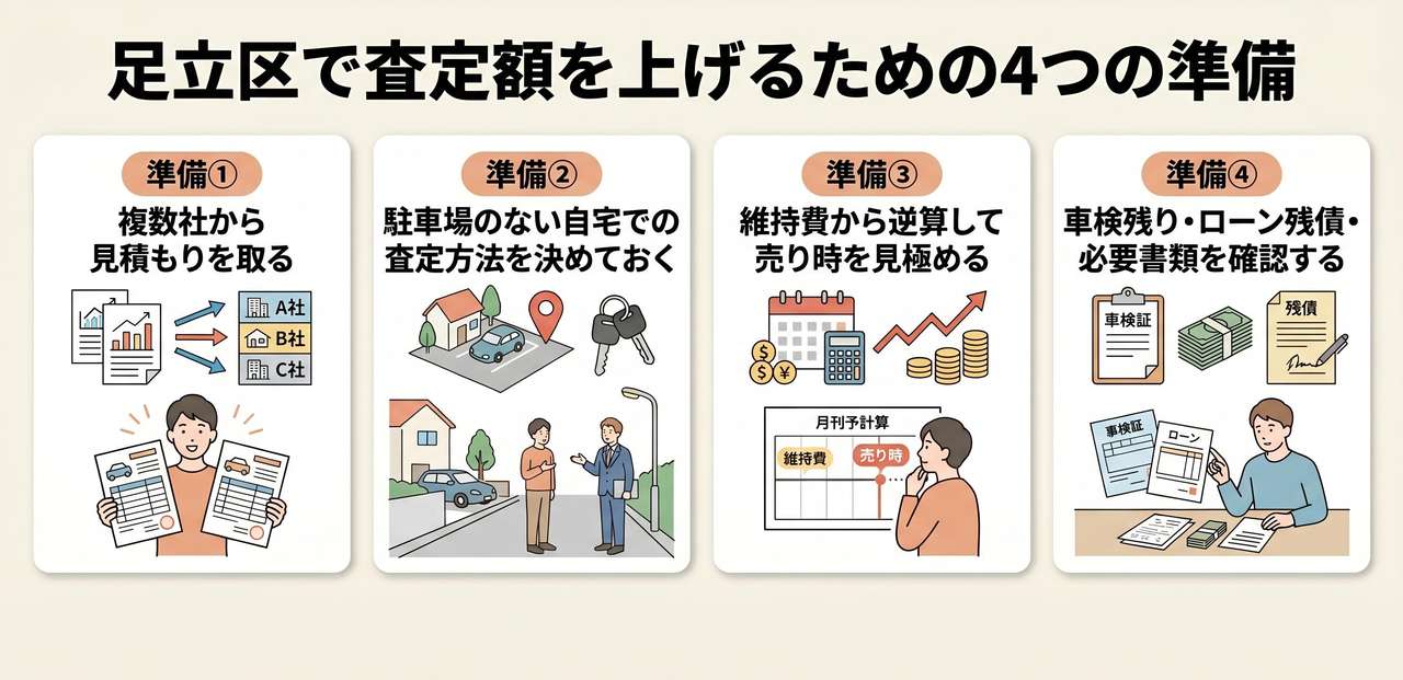 エリア別に探す足立区の車買取店舗についての解説画像