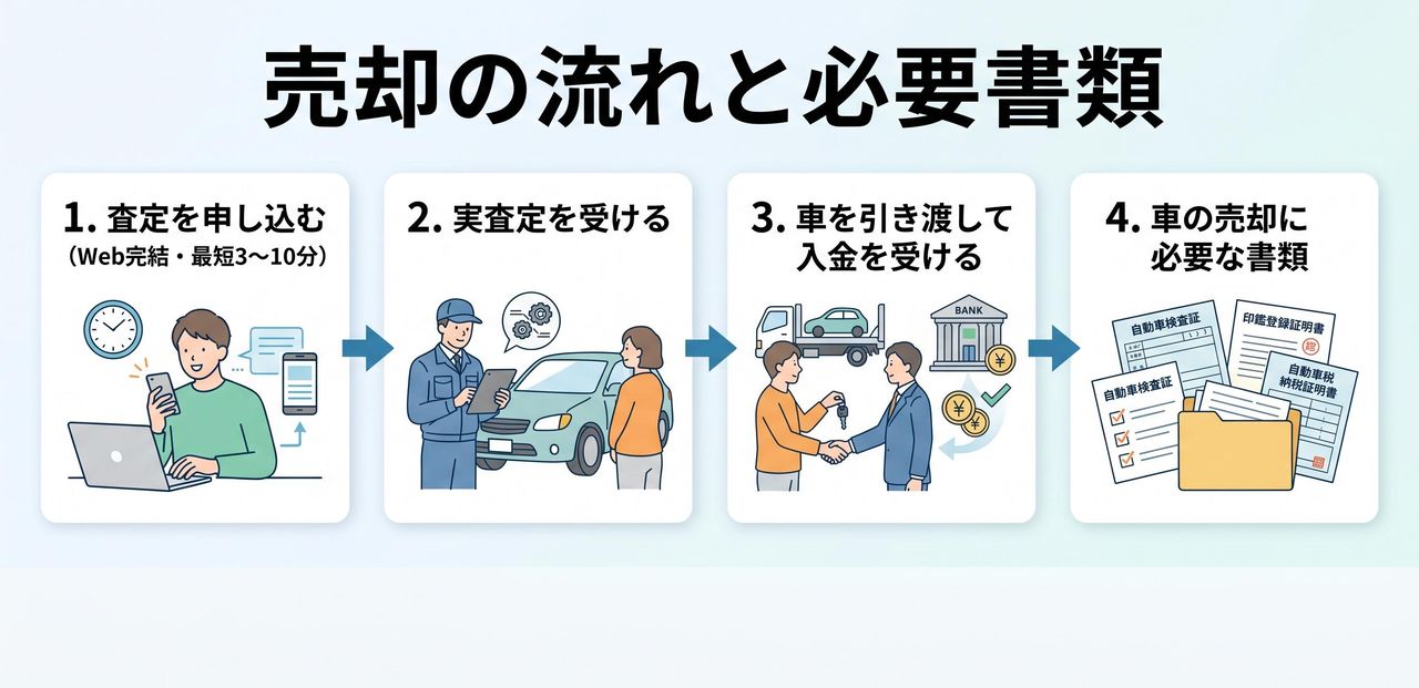 売却の流れと必要書類についての解説画像