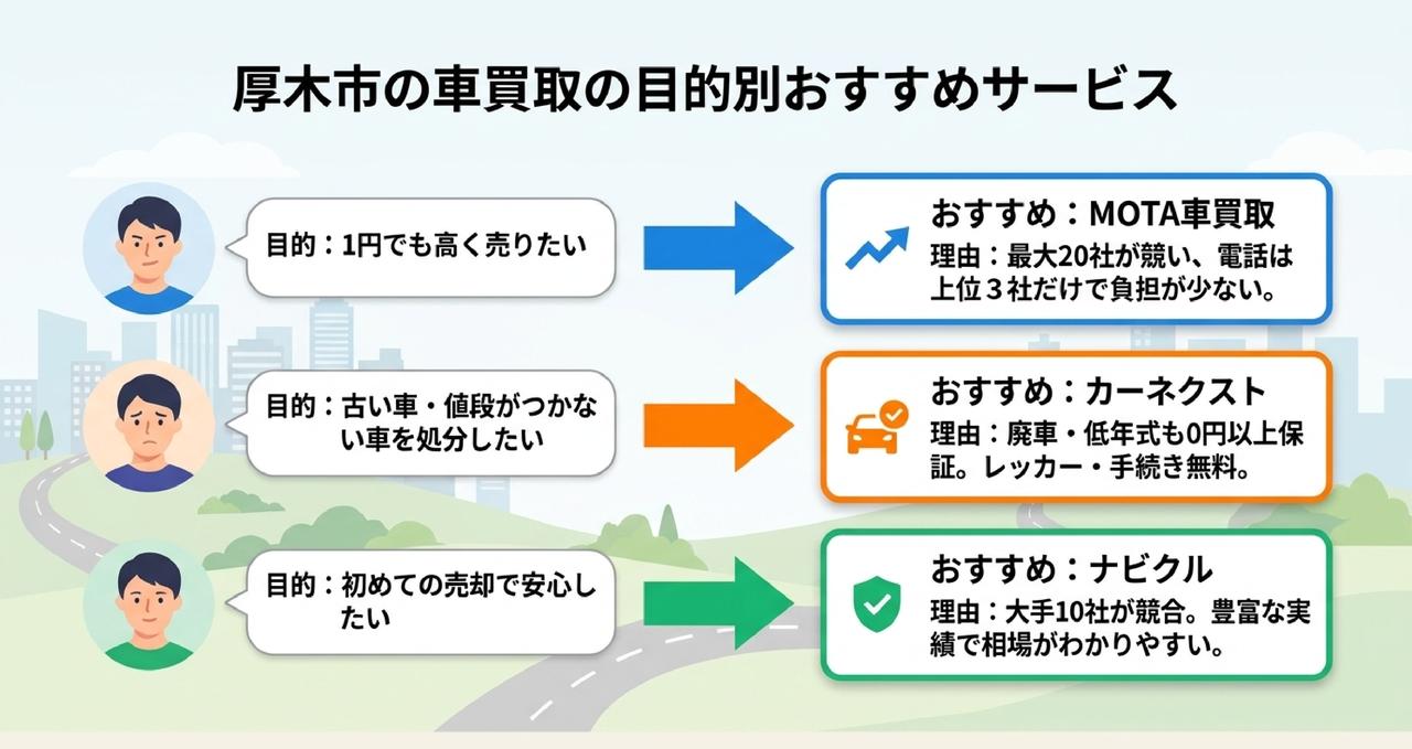 厚木市の人気車種と買取相場の目安についての解説画像