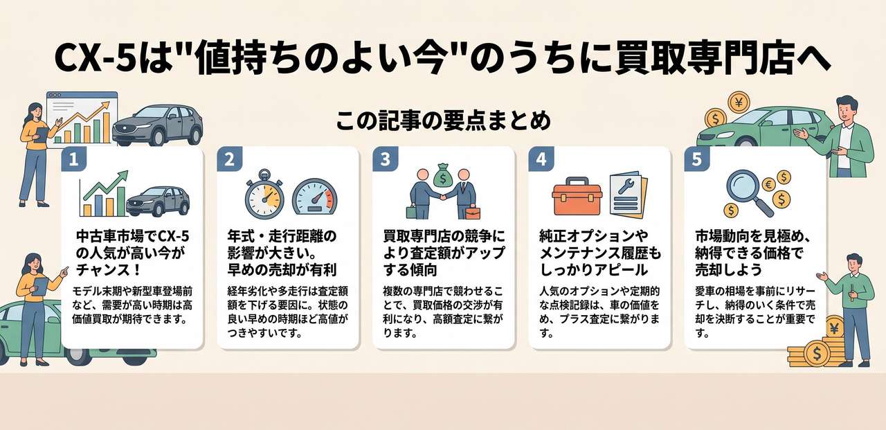 CX-5は"値持ちのよい今"のうちに買取専門店へについての解説画像