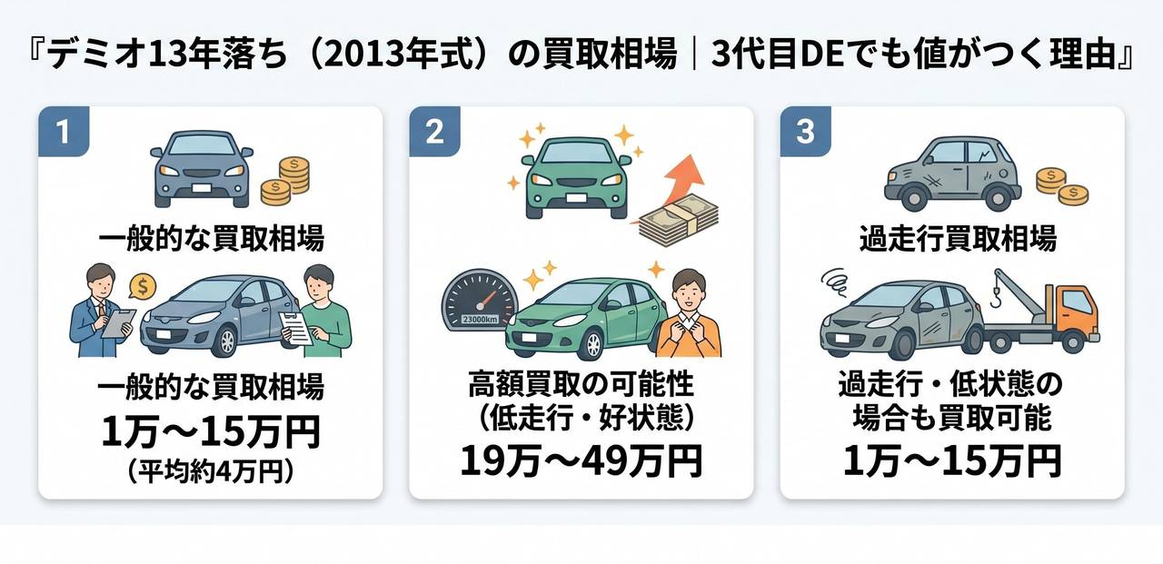 デミオ5年落ち(2021年式)の買取相場|マツダ2前期の値動きについての解説画像